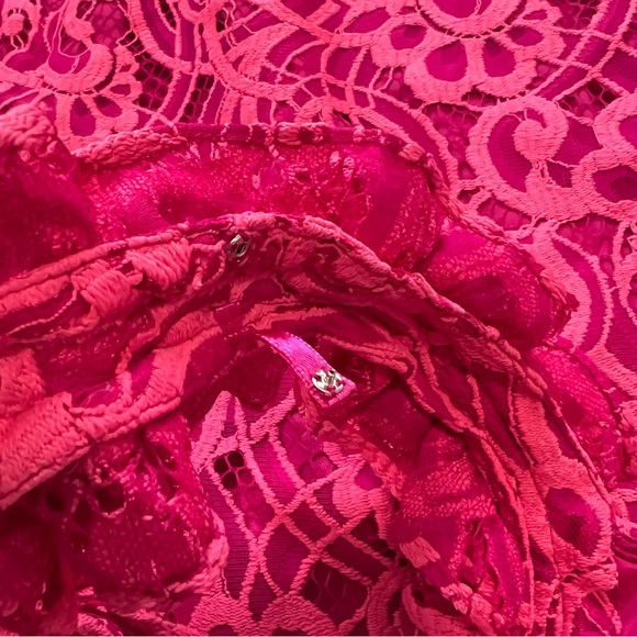 Lilly Pulitzer Mara Hot Pink About Face Two Tone Scallop Lace Ruffle Dress sz 4 - Picture 12 of 16